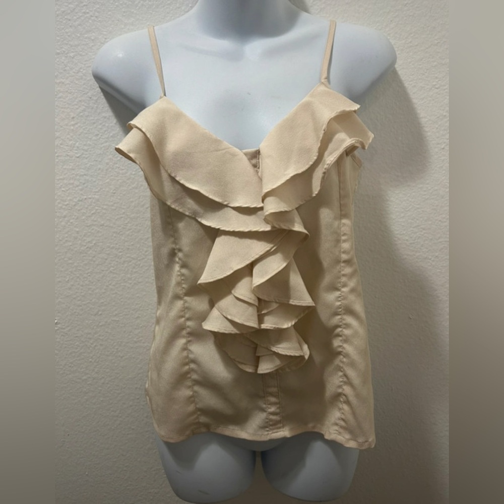 Love Culture women’s Y2K cream/beige ruffle top size M